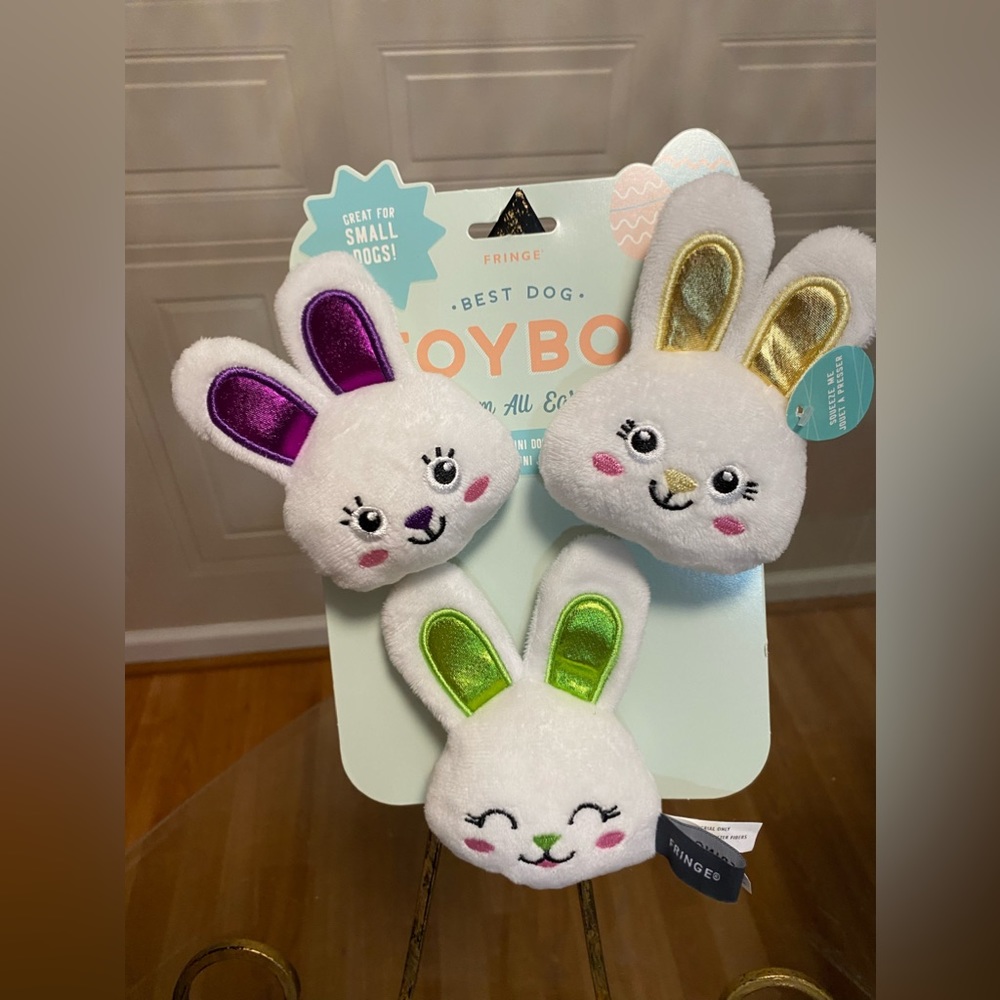 - Fringe  Easter Bunnies Set Of 3 Little Toys With Squeaker I’m All Easrs